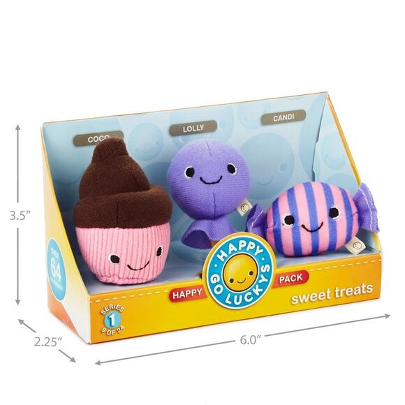 Hallmark Happy Go Luckys Small Plush - Cupcake, Lollipop, Candy - Picture 2 of 4